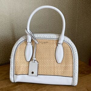 Kate Spade Raffia Bag & White Leather